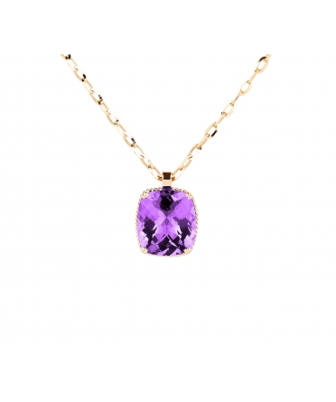 14K Gold Dolce Vita Pendant with Dark Amethyst - 1