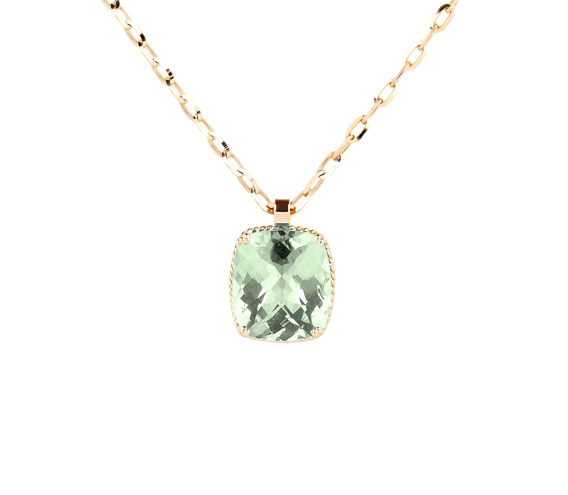 14K Gold Dolce Vita Pendant with Rose Quartz - 1 14K Gold Dolce Vita Pendant with Rose Quartz - 1