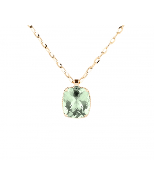 14K Gold Dolce Vita Pendant with Rose Quartz - 1