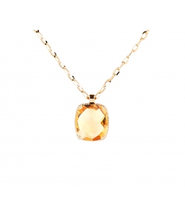 14K Gold Dolce Vita Pendant with Rose Quartz - 1