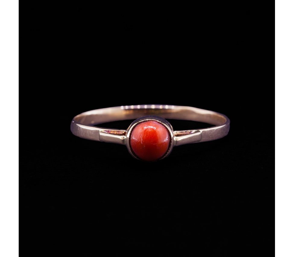 14K Gold, Handcrafted Coral Ring, Vintage - 1