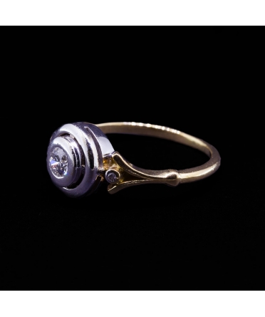 14K Gold Retro Diamond Ring - 2