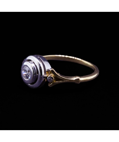 14K Gold Retro Diamond Ring - 2