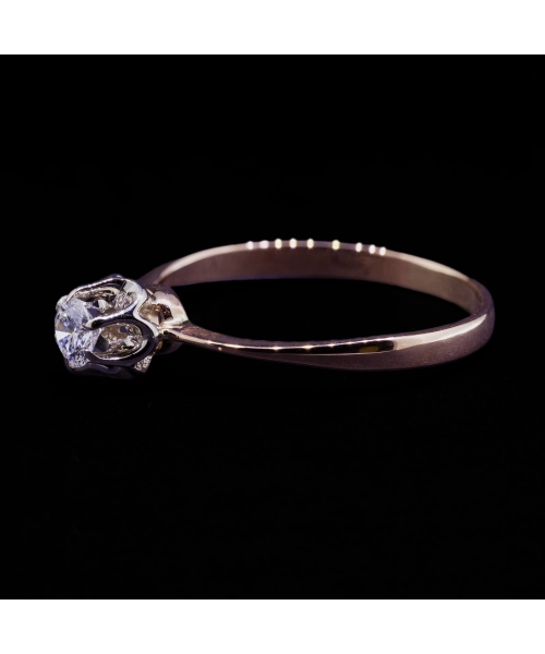 14K Rose Gold Diamond Ring, USSR, Kyiv, 1971 - 2