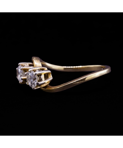 14K Gold, Toi et Moi Diamond Ring, 1 ct Total, 1990s - 2