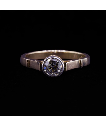 14K Gold, Old-Cut Diamond Ring, Second Half of the 20th Century, Cracow - 1