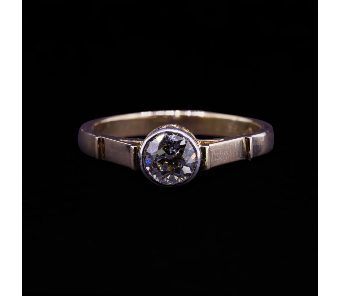 14K Gold, Old-Cut Diamond Ring, Second Half of the 20th Century, Cracow - 1