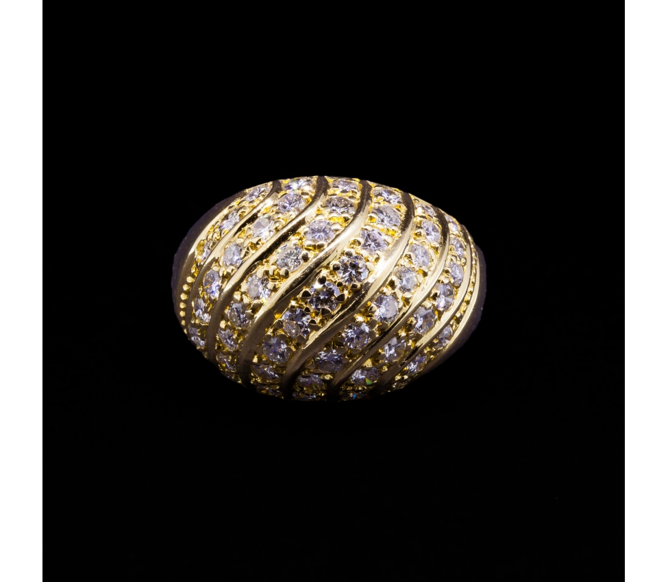 Pierścionek z brylantami 1,23 ct, Vintage, Złoto 750 - 1