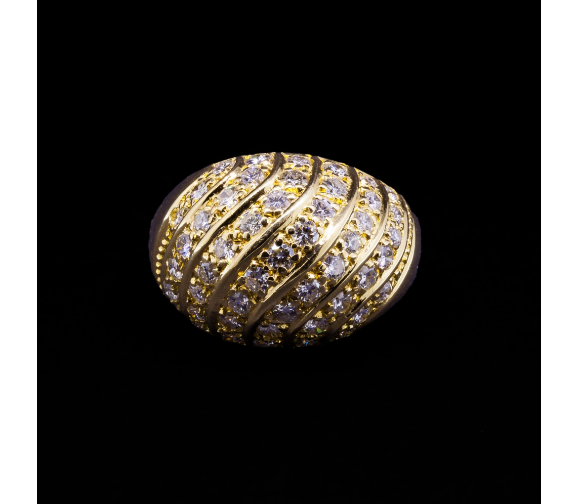 Pierścionek z brylantami 1,23 ct, Vintage, Złoto 750 - 1