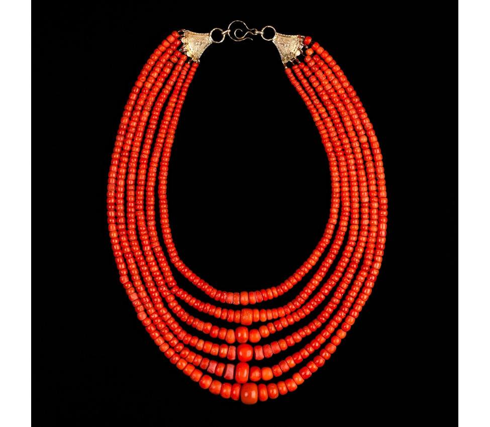 14K Gold, Highlander Natural Coral Beads, Vintage - 1