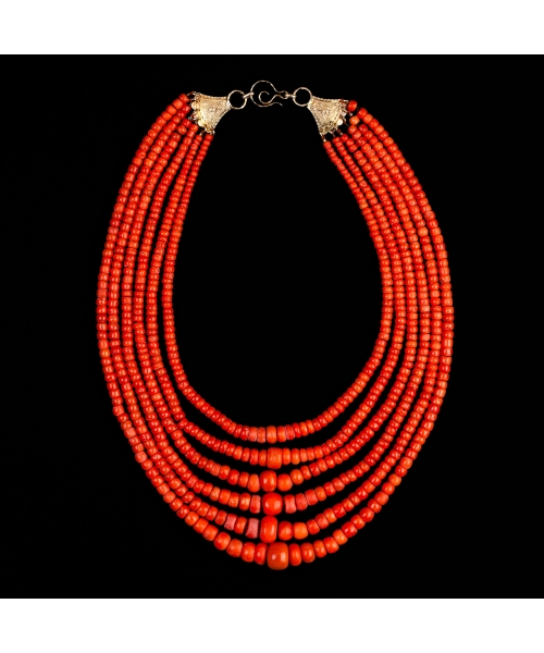 14K Gold, Highlander Natural Coral Beads, Vintage - 1
