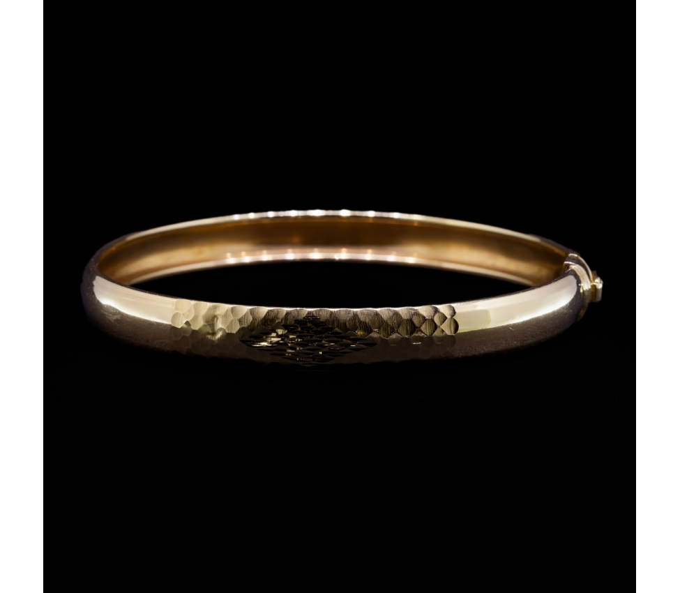14K Gold Hammered Bracelet, Hungary after 2006 - 1