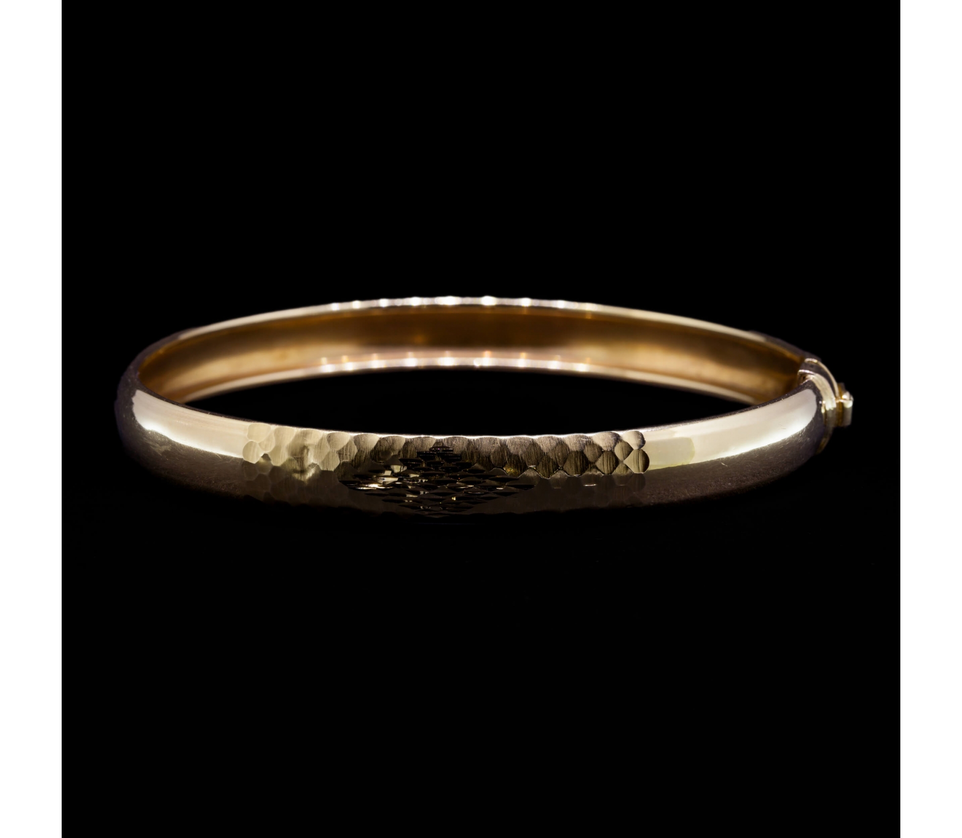 14K Gold Hammered Bracelet, Hungary after 2006 - 1 14K Gold Hammered Bracelet, Hungary after 2006 - 1