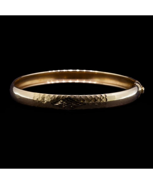 14K Gold Hammered Bracelet, Hungary after 2006 - 1