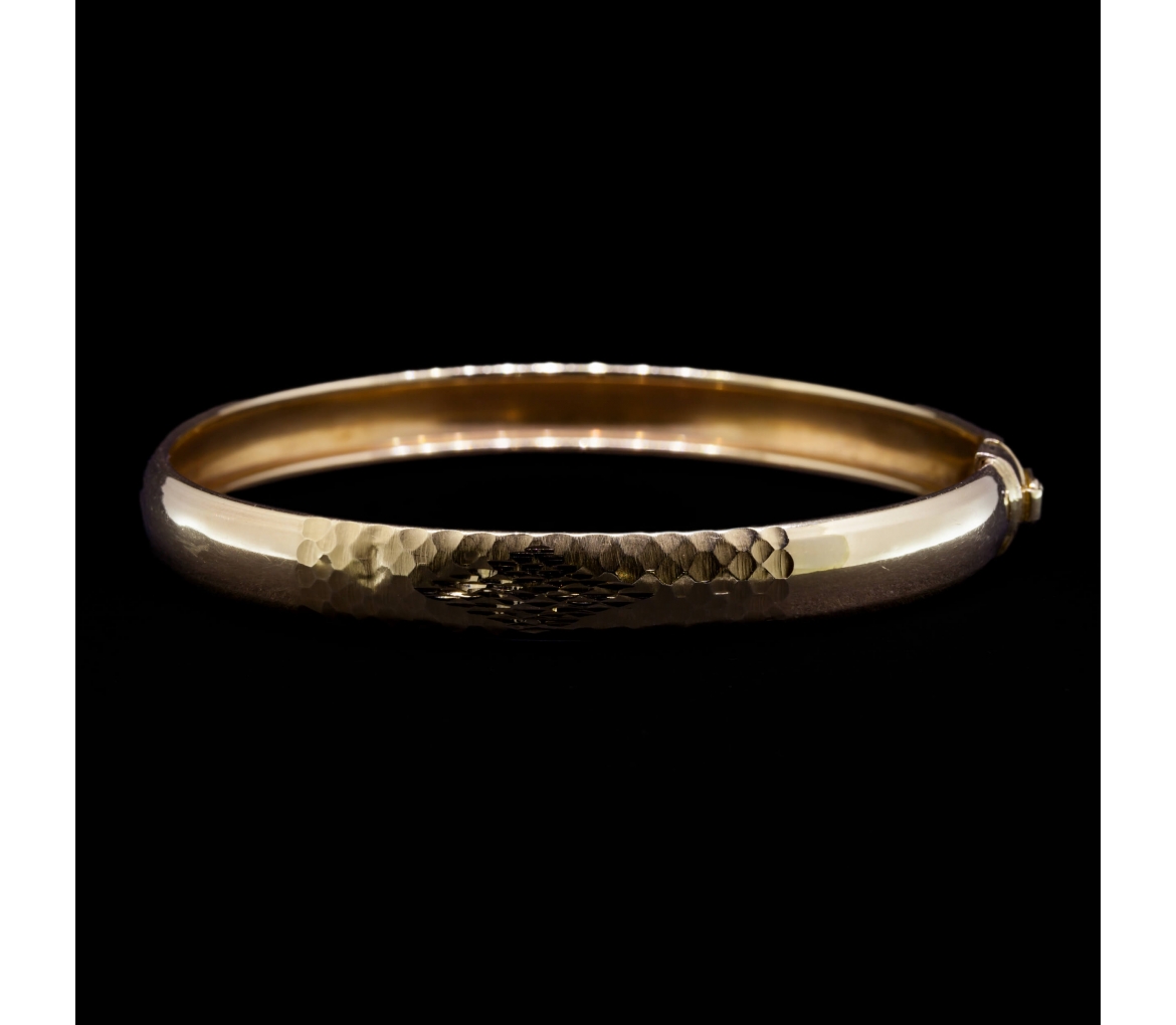 14K Gold Hammered Bracelet, Hungary after 2006 - 1