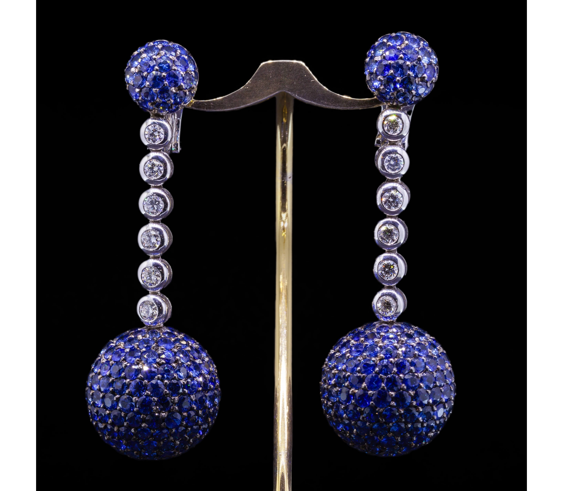 Kolczyki De Grisogono Boule Collection z szafirami i brylantami, Złoto 750 - 1 Kolczyki De Grisogono Boule Collection z szafirami i brylantami, Złoto 750 - 1
