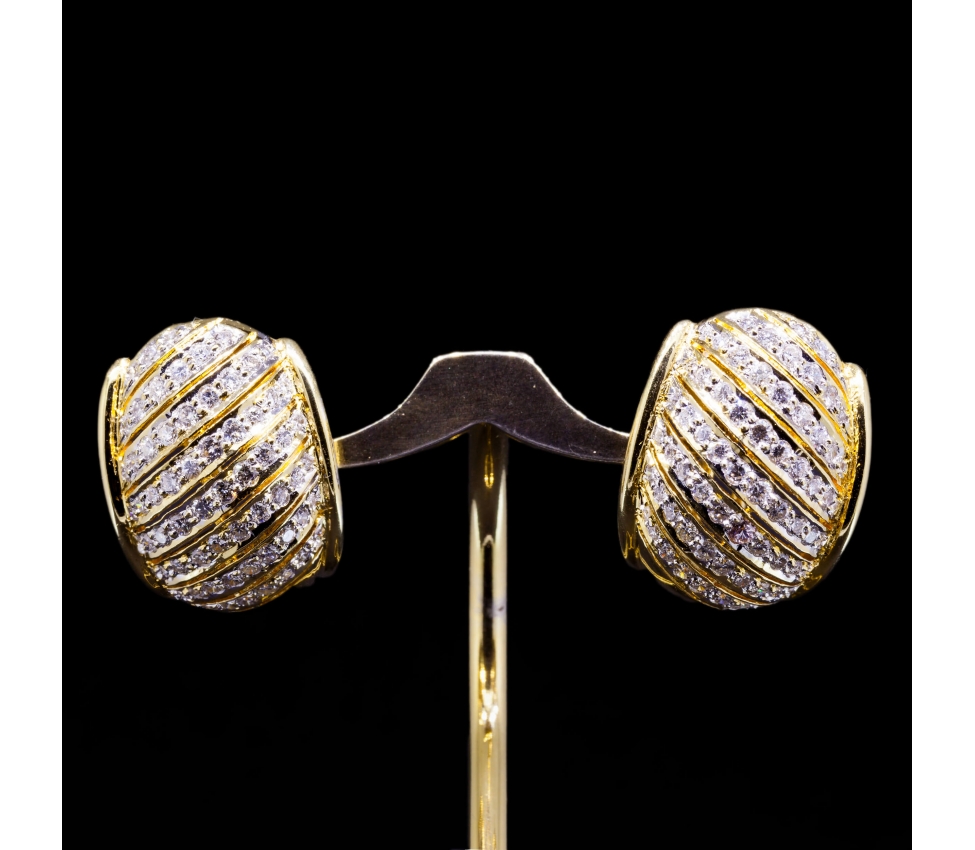 Kolczyki z brylantami ok. 2 ct, Vintage, Złoto 750 - 1