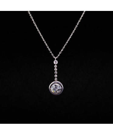 18K Gold, 1.77 ctw Diamond Necklace, Art Deco, 1920s - 1