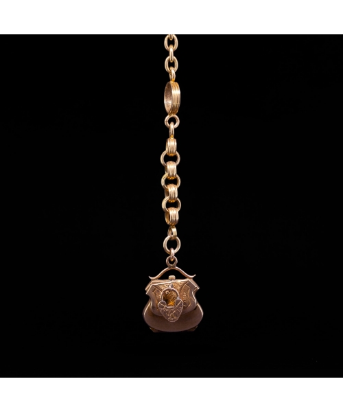 14K Gold, Necklace Watch Chain with a Secret Locket, Austria-Hungary - 1