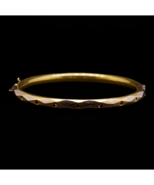 24K Gold, Ruby and Diamond Bracelet, Vintage - 1