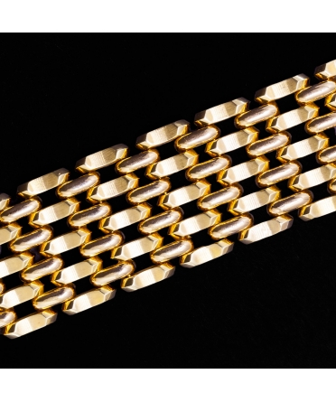 18K Gold, Vintage Wide Bracelet, Italy - 1