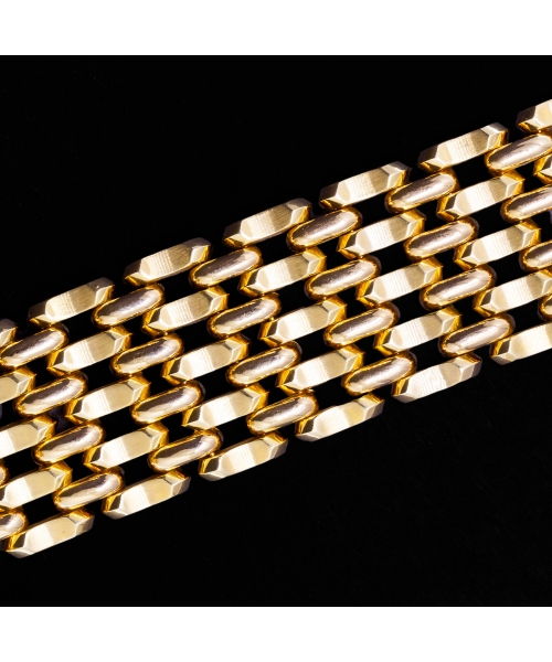 18K Gold, Vintage Wide Bracelet, Italy - 1