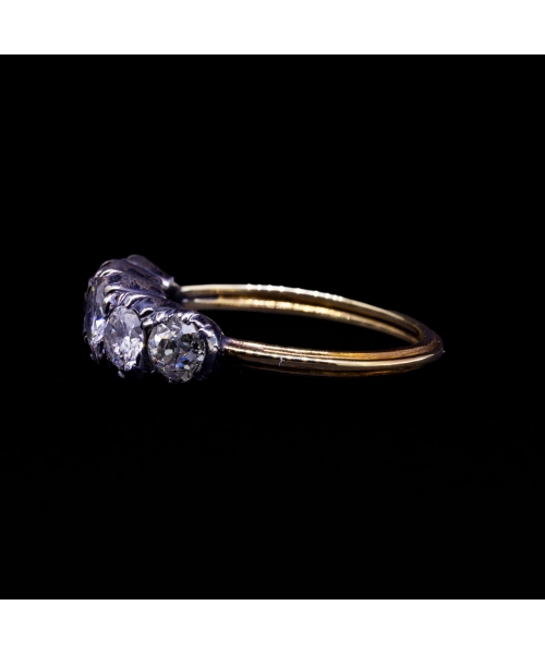 Pierścionek z diamentami 1,39 ct, I poł. XX w., Złoto 585, Srebro - 3