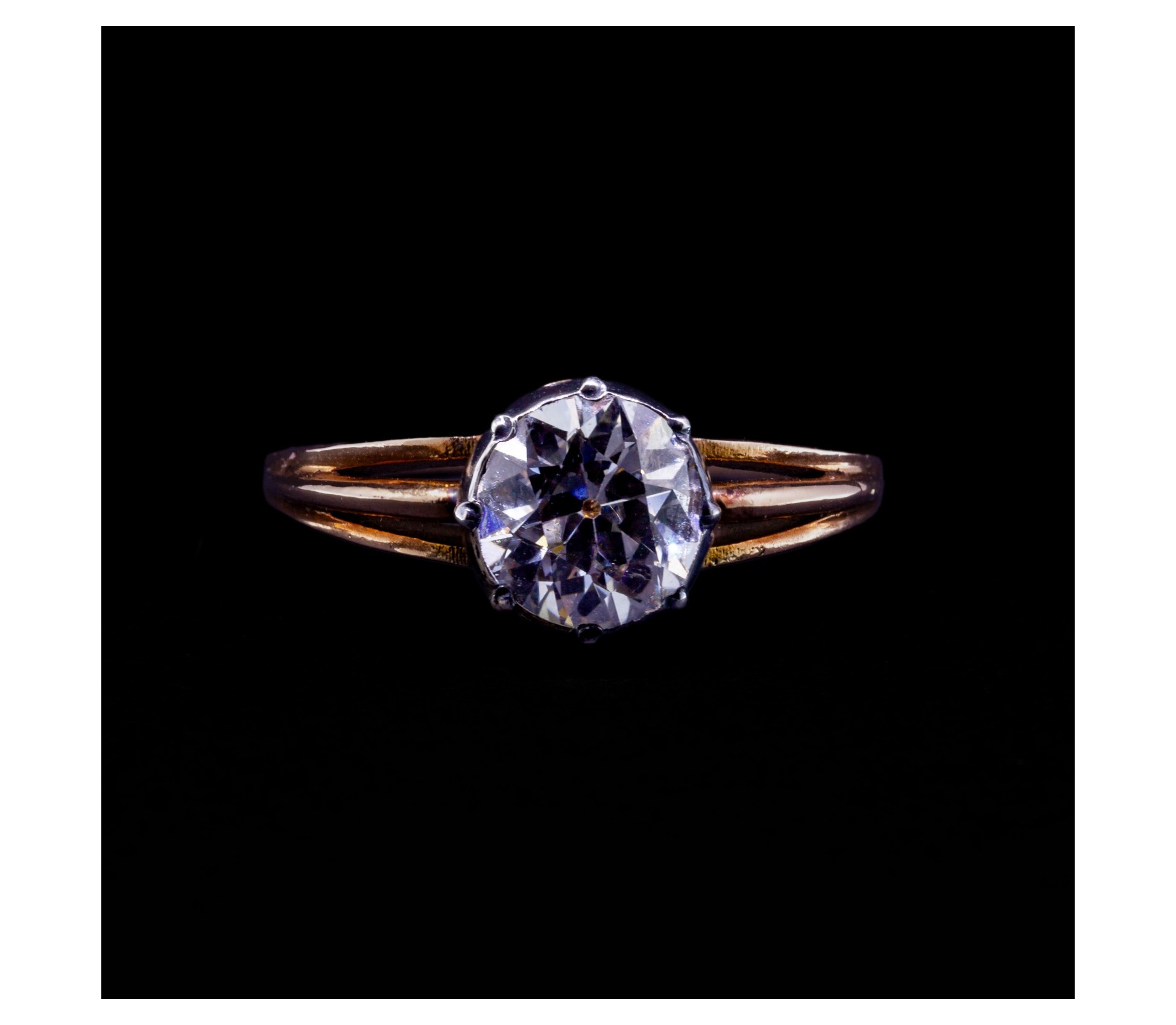 14K Gold, 1.42 ct Old Cut Diamond Ring, 1st half of the 20th century - 1 14K Gold, 1.42 ct Old Cut Diamond Ring, 1st half of the 20th century - 1