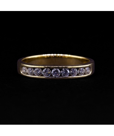Obrączka z brylantami Eternity, Vintage, Złoto 585 - 1