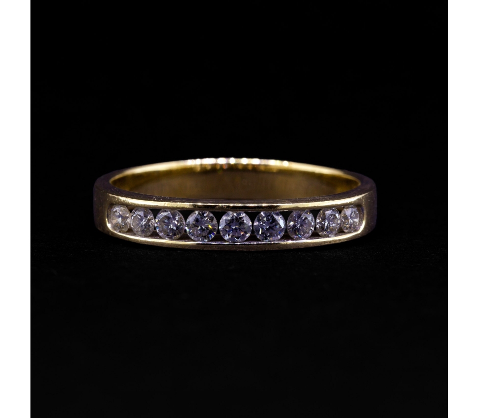 14K Gold, Eternity Diamond Ring, Vintage - 1