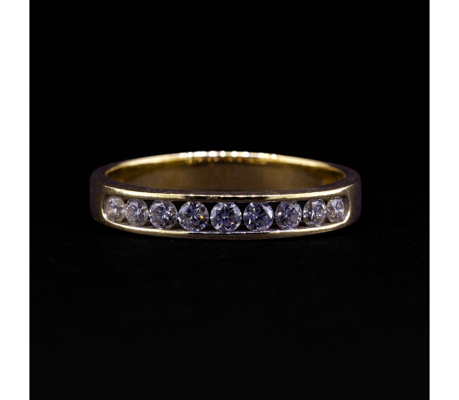 14K Gold, Eternity Diamond Ring, Vintage - 1 14K Gold, Eternity Diamond Ring, Vintage - 1