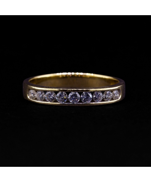 14K Gold, Eternity Diamond Ring, Vintage - 1