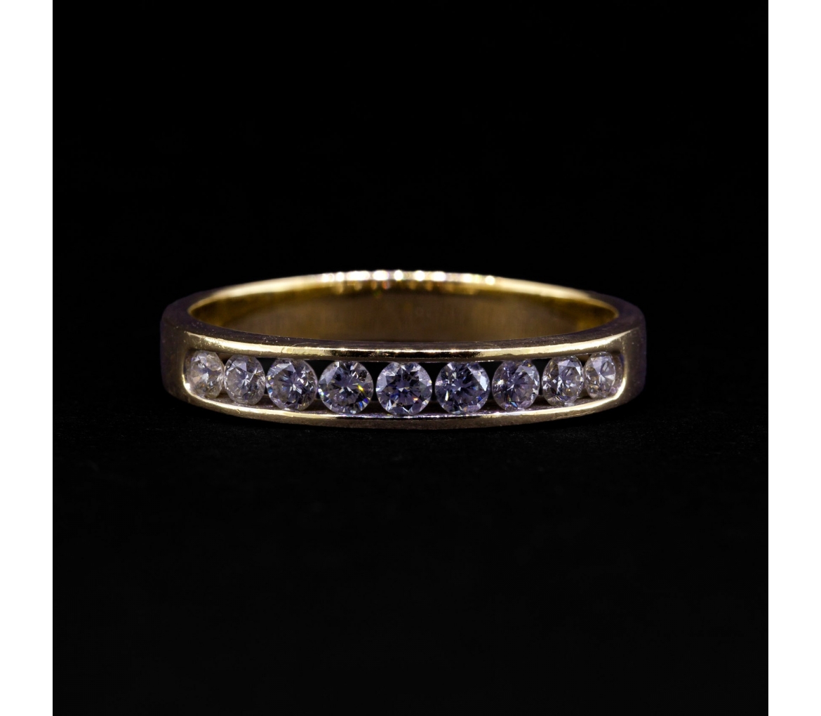 14K Gold, Eternity Diamond Ring, Vintage - 1