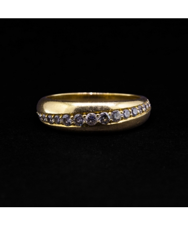 Obrączka z diamentami, Vintage, Złoto 750 - 1