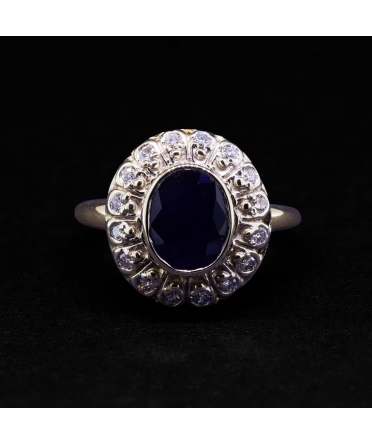 14K Gold, Sapphire and Diamond Ring, 2nd half of the 20th Century, USA - 1