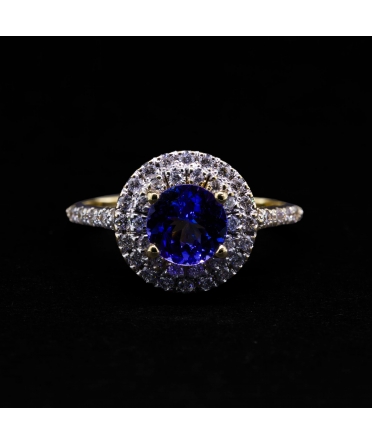 14K Gold, Tanzanite and Diamond Ring - 1
