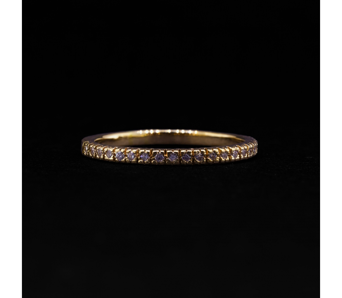 Obrączka Eternity z diamentami, Złoto 585 - 1