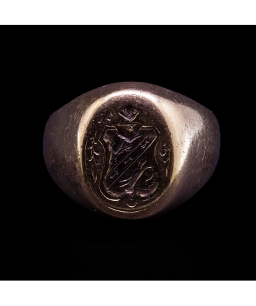 10K Gold, Seal Signet Ring, Vintage - 1