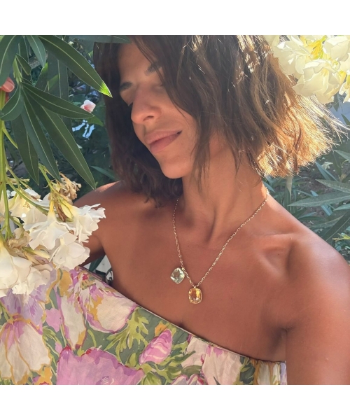 14K Gold Dolce Vita Pendant with Green Amethyst - 2
