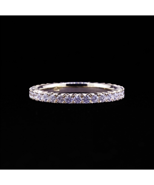 Obrączka Eternity z brylantami 2 mm, Vintage, Złoto 585 - 2