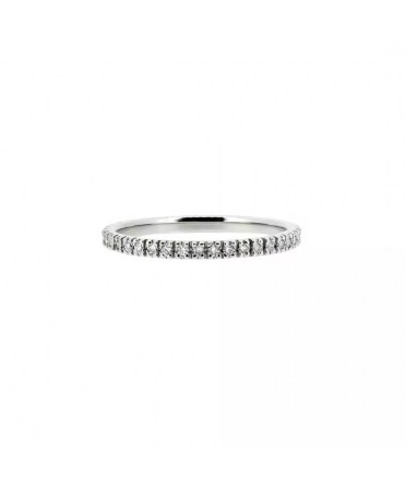 Obrączka Eternity Band z brylantami do połowy E008, Białe Złoto 585 - 1