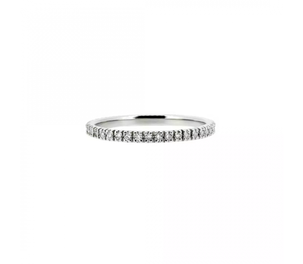 14K White Gold Diamond Wedding Eternity Band E008 - 1