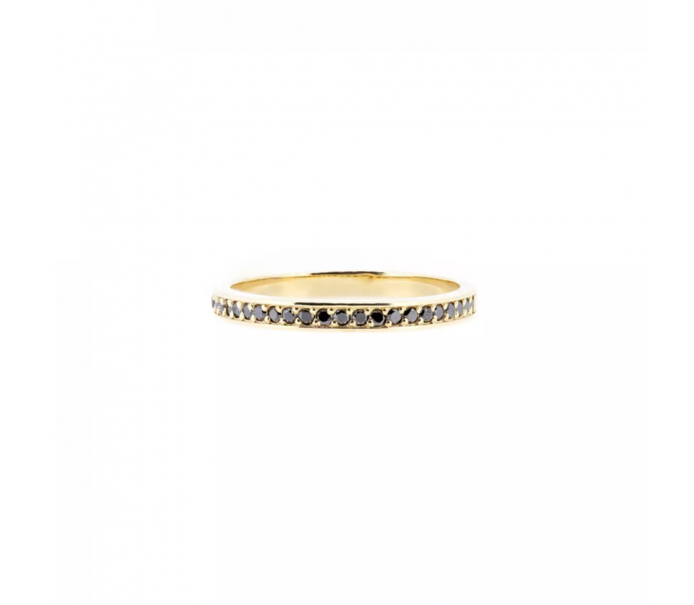 14K Gold Wedding Ring with Black Diamonds Eternity Collection - 1