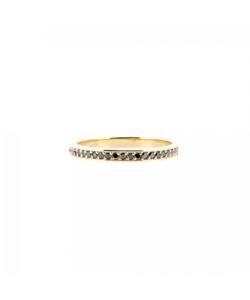 14K Gold Wedding Ring with Black Diamonds Eternity Collection - 1