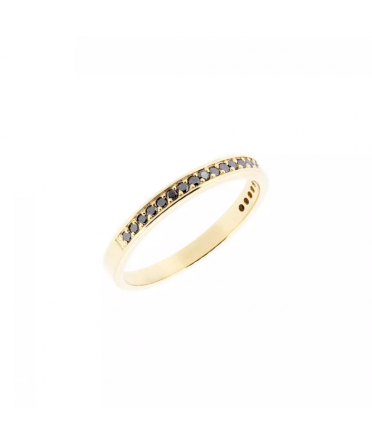 14K Gold Wedding Ring with Black Diamonds Eternity Collection - 2
