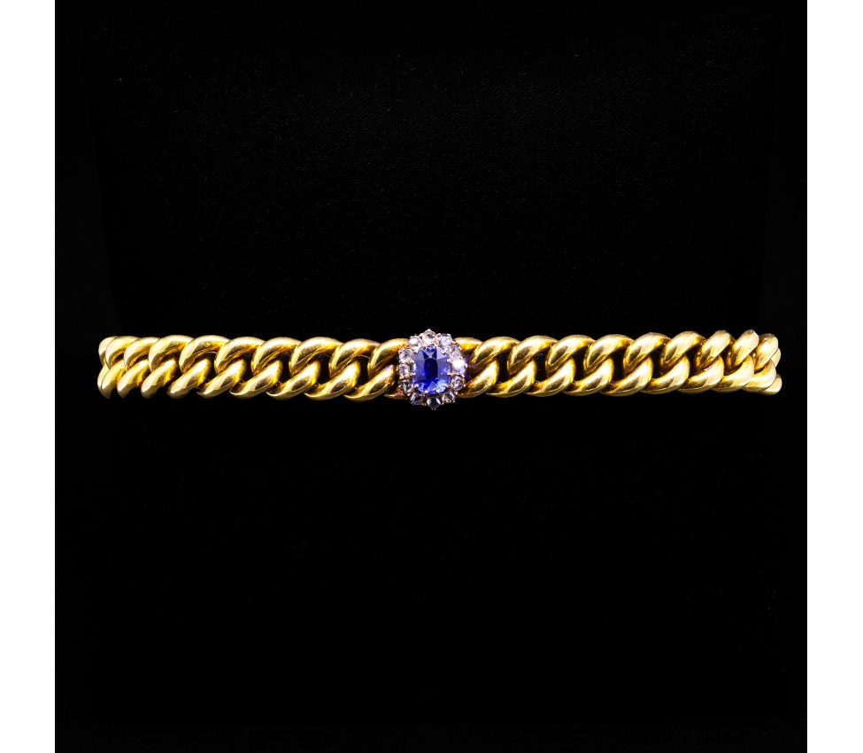 Bransoleta z szafirem i diamentami, Wiedeń 1872-1922, Złoto 585 - 1