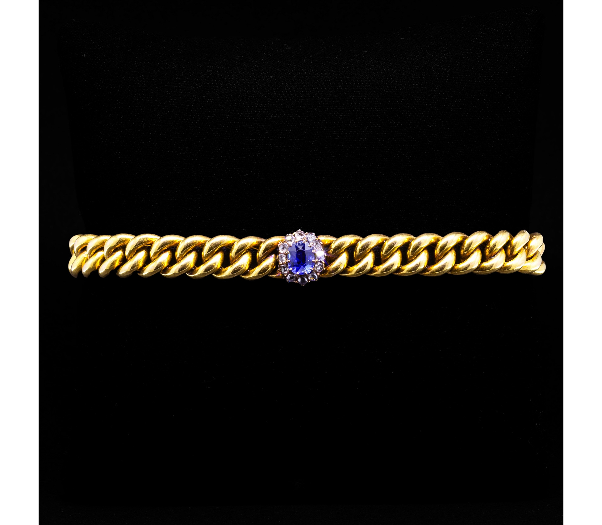 Bransoleta z szafirem i diamentami, Wiedeń 1872-1922, Złoto 585 - 1 Bransoleta z szafirem i diamentami, Wiedeń 1872-1922, Złoto 585 - 1