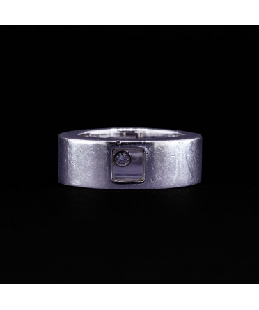 Pierścionek Chopard z brylantem, Vintage, Białe Złoto 750 - 1