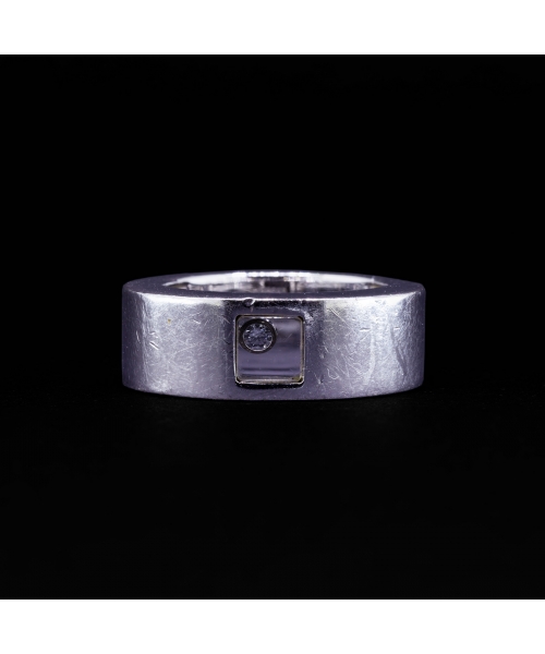 Pierścionek Chopard z brylantem, Vintage, Białe Złoto 750 - 1