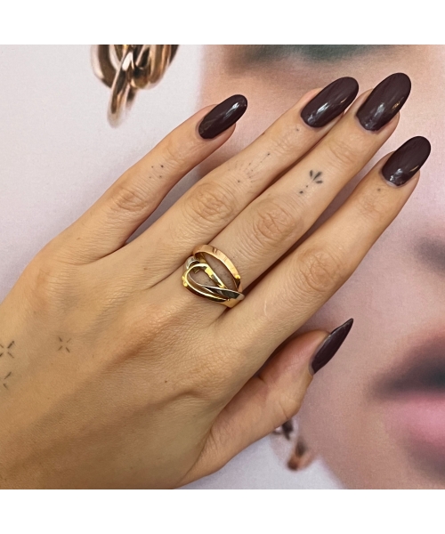 14K Gold Vintage Ring In Three Shades Of Gold - 3